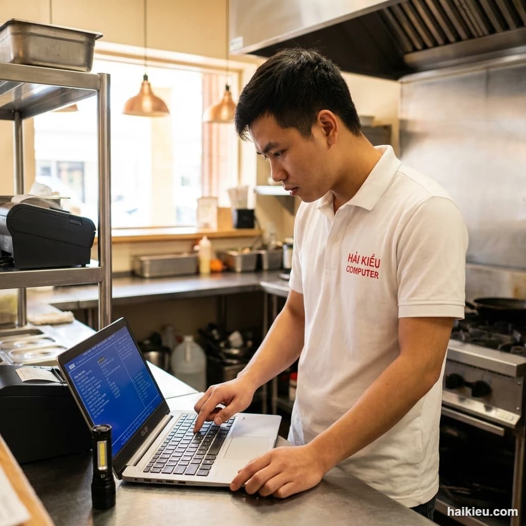 Kỹ thuật viên Hải Kiều sửa laptop tại Cẩm Lệ, Đà Nẵng